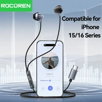 Rocoren USB Type C Wired Earphones In Ear With Microphone Stereo Earbuds Sports In-line Control For Xiaomi Samsung Wired Headset 1