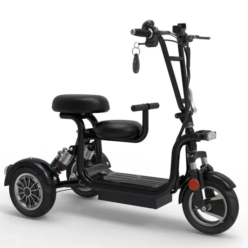 Triciclo Elettrico 400W 48V Triciclo Elettrico Con Seggiolino Per Bambini 3 Ruote Pieghevole Scooter Elettrico Bici