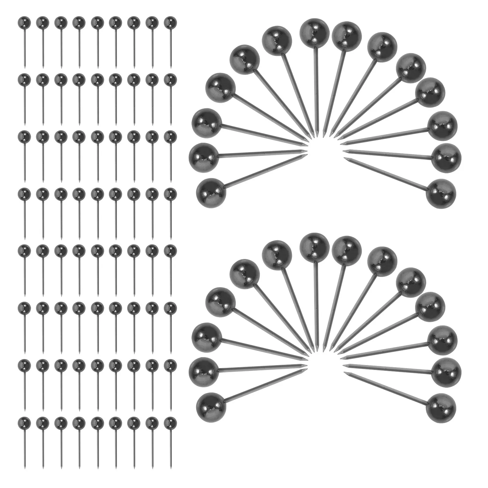 200Pcs 플라스틱 볼 푸시 핀, 스테인레스 스틸 코어 전기 도금, 지도 표시, 벽 장식, 달력, 사진용 우아한 디자인