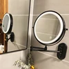 8 Inch Black Wall Mounted Makeup LED Mirror 3X-10X Magnifying USB Charing Double Side Bathroom Smart Shaving Cosmetic Mirror 4