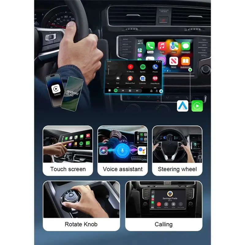 Carplay 미니 박스 무선 자동차 연결 박스(마쓰다, 기아, 토요타 및 안드로이드 오토용)