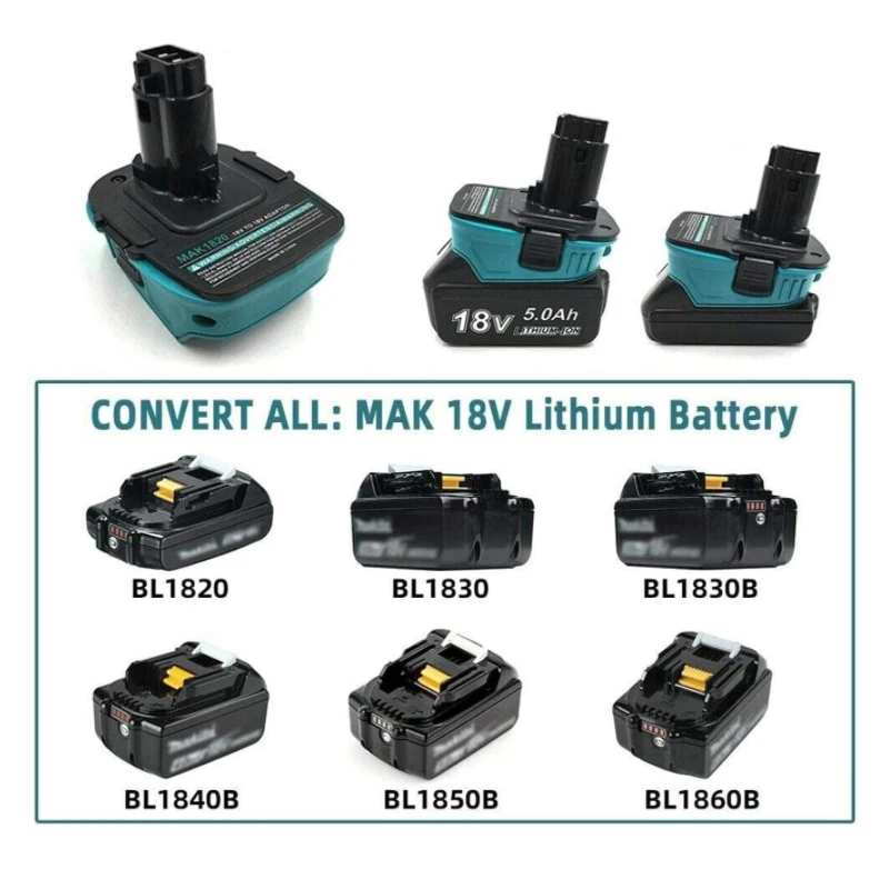 Conversor Adaptador Makita 18v Bateria Li-ion Bl1830 Bl1860 Dewalt Dc9096 Ni-cd Ni-mh Bateria Ferramentas Zwincky-mak1820 - Image 2