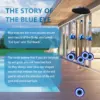 YEBON Blue Evil Eye Amulet Wind Chimes Bells Outdoor Decor,Metal Windchimes for Garden Patio Backyard Home Decor 5