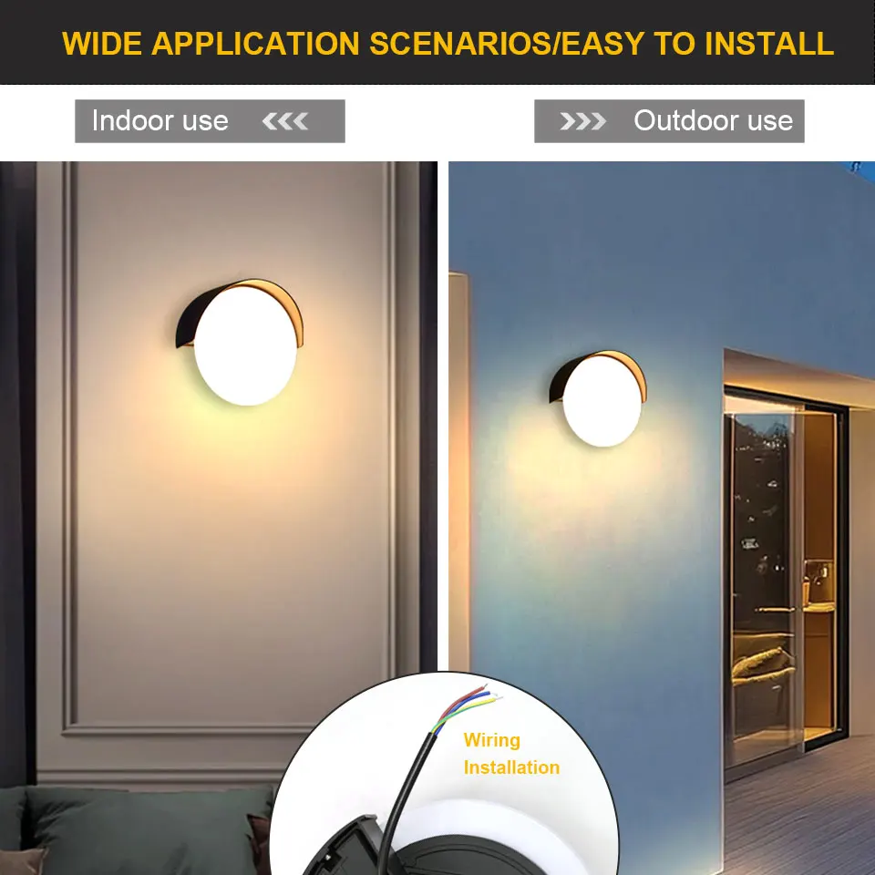 LED Wall Lihgt Aluminium AC85-265V Waterproof Led Lights Wall Lights Indoor Outdoor Wall Decor Panels For Home Corridor Lighting