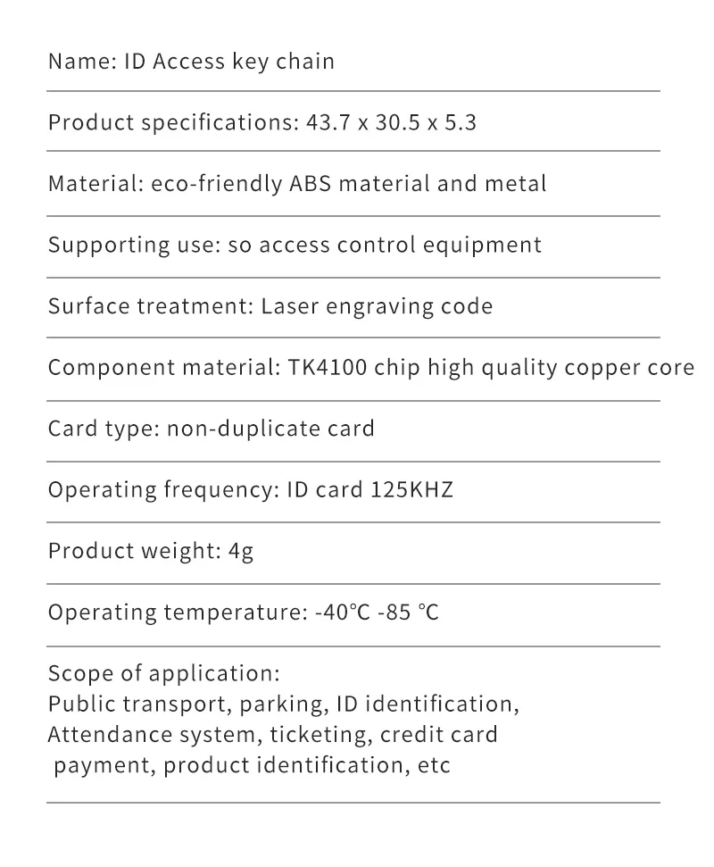 10-20 stücke EM4100 125 KHz Nur-Lese-RFID ID Keyfob RFID Tag Tags Mit Schlüssel Ring Karte Aufkleber keyfob Token Ring Proximity Chip TK4100 – Detail 7