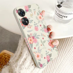 Vintage Showy Flowers Pattern Silicone Soft Shockproof Phone Case - Bumper Back Cover for OPPO Reno 10 Pro 5G (White - 780)