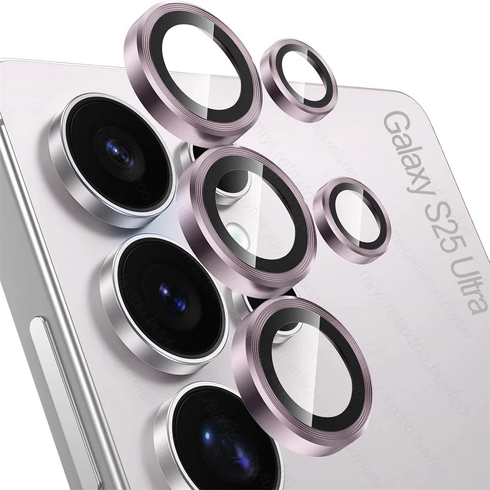 Titanium Camera Protectors Ring Cap with Tempered Glass Cover