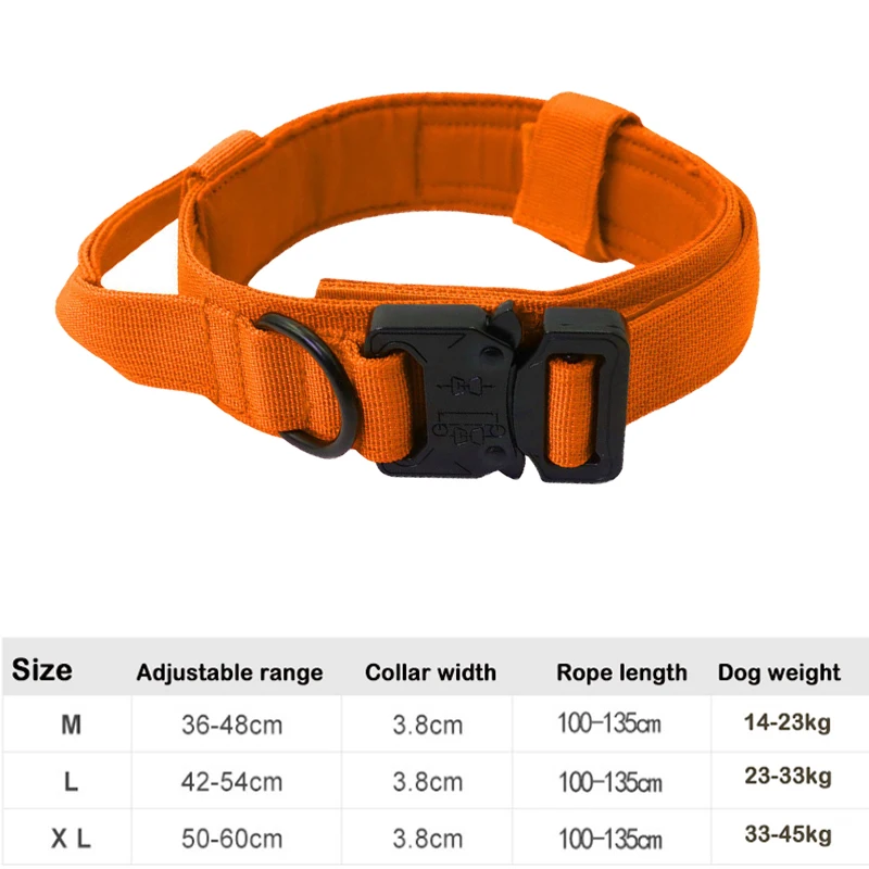 Durable Tactical Dog Collar Adjustable Personality Military Pet Collar Medium Large Dog German Shepherd Training Accessories 