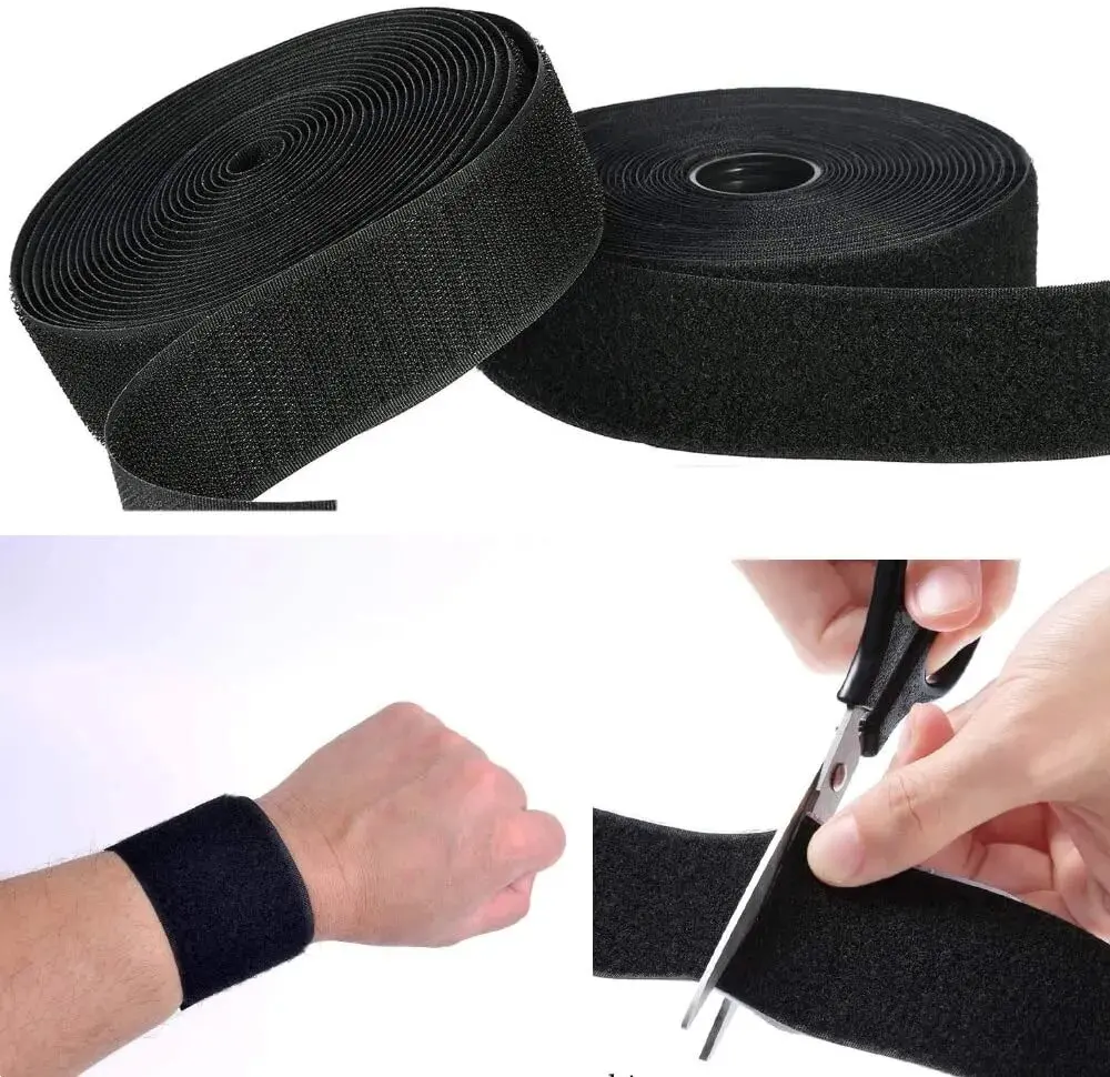 Hook and Loop Fastener Tapes 25Meter/Pair Reusable Non-adhesive Magic Nylon Sticker Sewing on Accessories DIY 20/25/30/50mm Wide