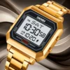 SKMEI Men's Electronic Square Steel Band Student Multi functional Sports Waterproof Night Glow Electronic Watch 2149 2