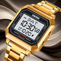 SKMEI Men's Electronic Square Steel Band Student Multi functional Sports Waterproof Night Glow Electronic Watch 2149 2