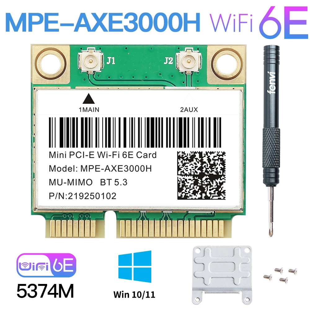 Placa de Rede Mini Pci-e para Intel Wi-fi 6e Ax210 Bluetooth 5.3 2.4g 5g 6ghz Ax5374 Adaptador sem Fio