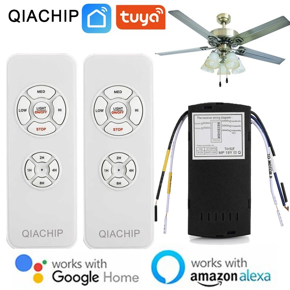 Smart WiFi Ceiling Fan and Light Remote Control Kit, Universal Fan  Controller Works with Alexa Google, Fan Speed Timing & Light Remote Switch