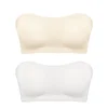 Soutien-gorge sans bretelles sans couture pour femmes, rembourré amovible, haut en soie glacée douce, sous-vêtements sans bretelles, sûr, antidérapant, Push Up, haut tubulaire Sexy
