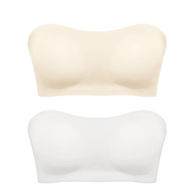 Soutien-gorge sans bretelles sans couture pour femmes, rembourré amovible, haut en soie glacée douce, sous-vêtements sans bretelles, sûr, antidérapant, Push Up, haut tubulaire Sexy