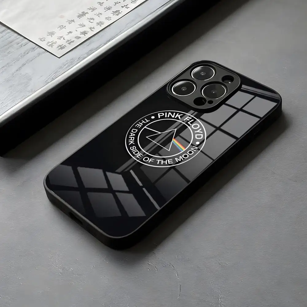 Pink Floyd Inspired Glass Phone Case - Eye-Catching Rock Band Design