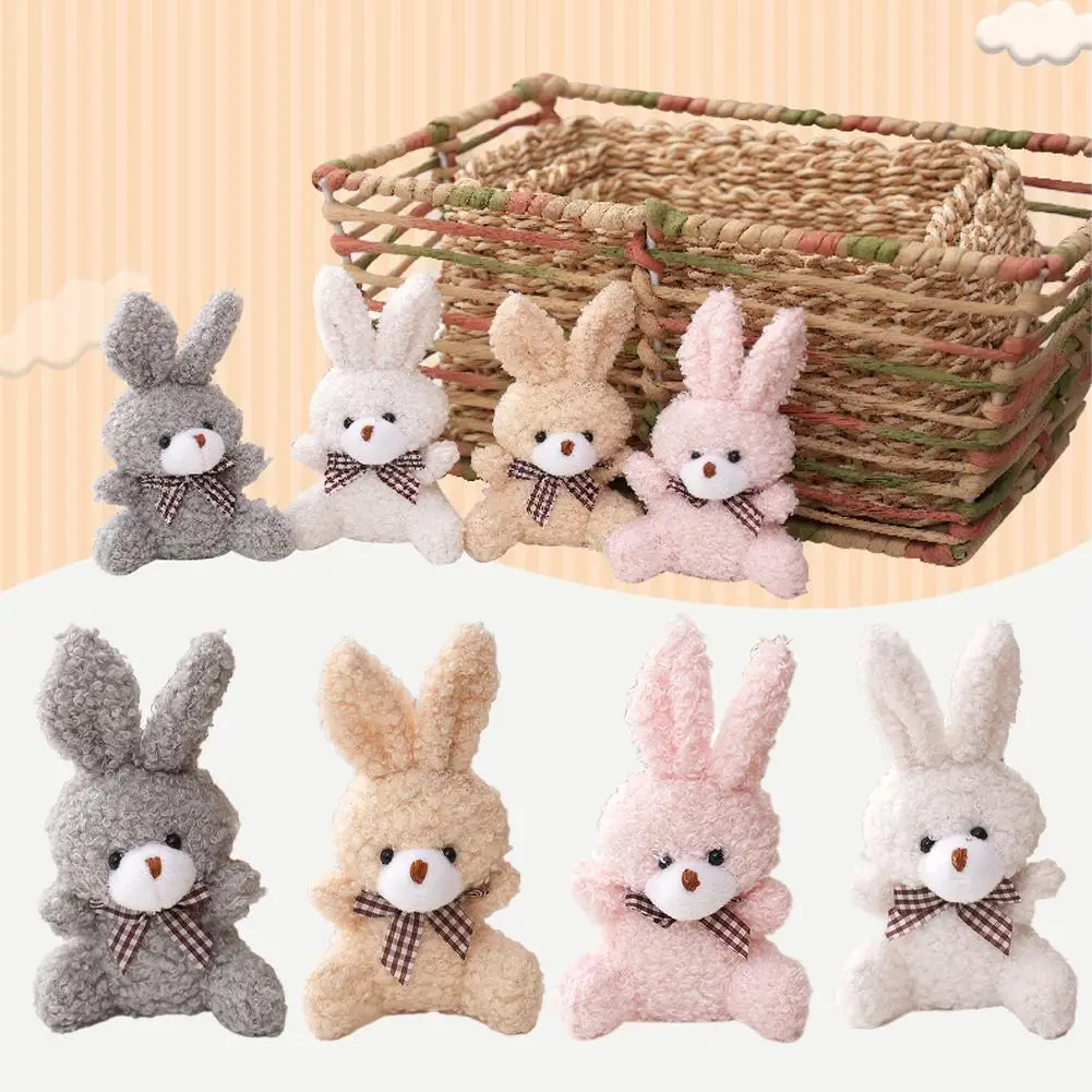 

10cm Soft Stuffed Rabbit Plush Toys Mini Bow-tie Sitting Bunny Dolls Small Gift For Party Wedding Keychain Pendant Teddy Do I2w3