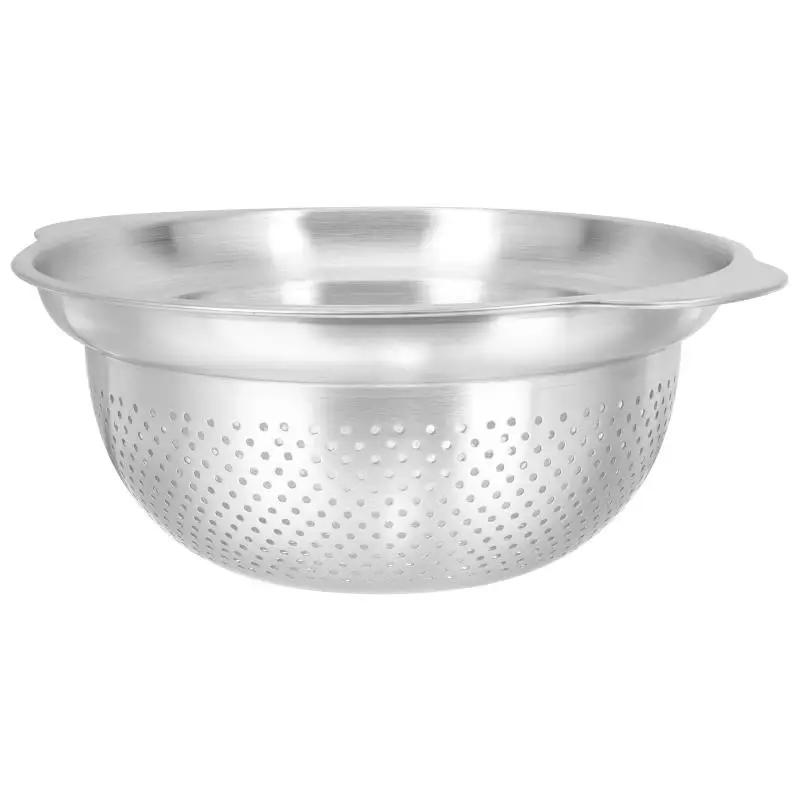 Description Picture 3 of itemRice Basket Sieves Strainers Cooking Kitchen Handle Silicone Sink Pasta Drainer Colander Stainless Steel Pot