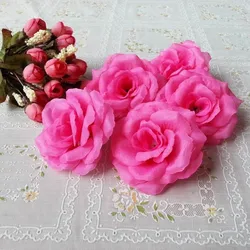 Elegant Dark Blue Silk Rose Flowers - Set of 10 for Wedding and Home Décor (Dark Pink)