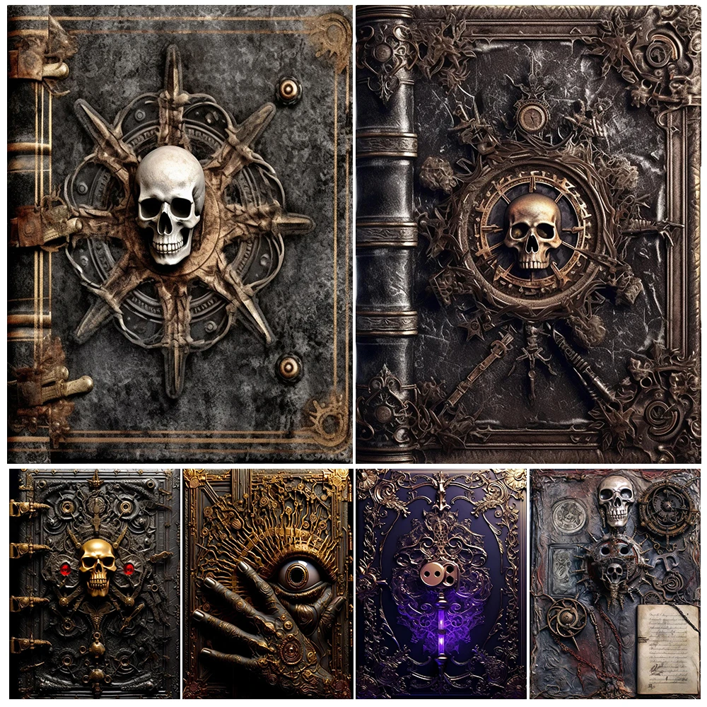 

Necronomicon Demonic Witchcraft Books Vintage Wall Art Canvas Painting Book Of The Dead Gothic Art Poster And Print Home Decor