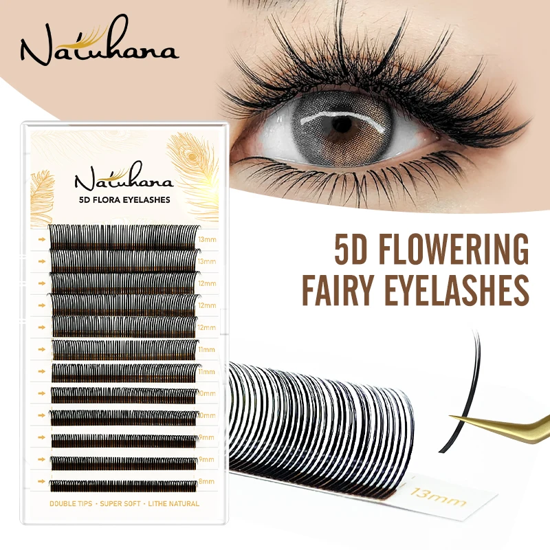 

Russia Volume 5D Spikes Fairy Flora Lashes Cluster Eyelash Extension Grafting Individual Easy Fan Eyelash Extensions Wholesale