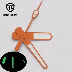 Silver, Gold, and Rose Gold Luminous Watch Hands Set (Orange)