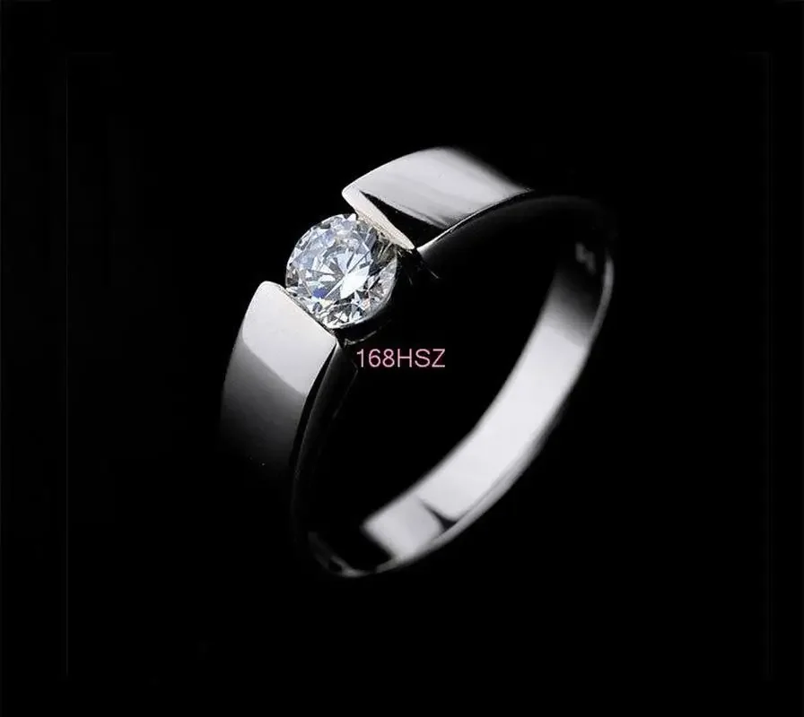 Anelli in argento sterling 925 bellissimo regalo di nozze caldo carino partito zircone cristallo uomo donna anelli gioielli - immagine 2