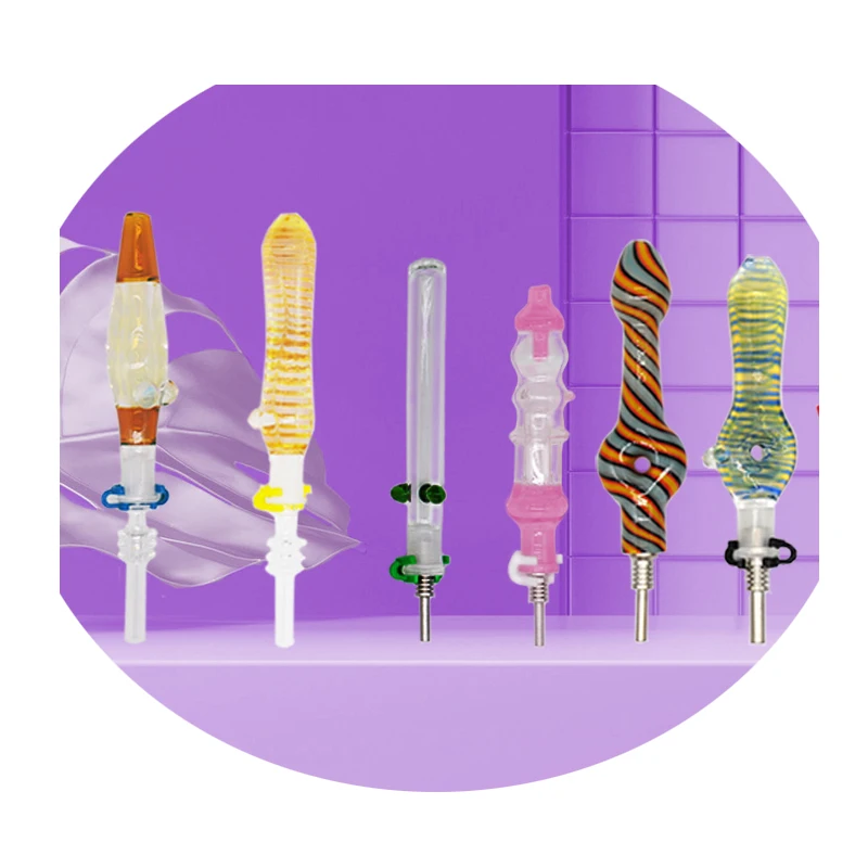 Factory Wholesale Smoking Nectar Accessories Nector Collector Glass Straw for Smoke Shops Provided by DelightSmoke