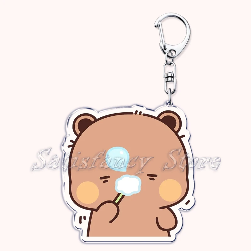 Bubu Dudu Cartoon Weiß und Grau Paar Bären Schlüsselanhänger Ring für Zubehör Tasche Anhänger Schlüsselanhänger Schmuck Fans Liebhaber Geschenke – Detail 22