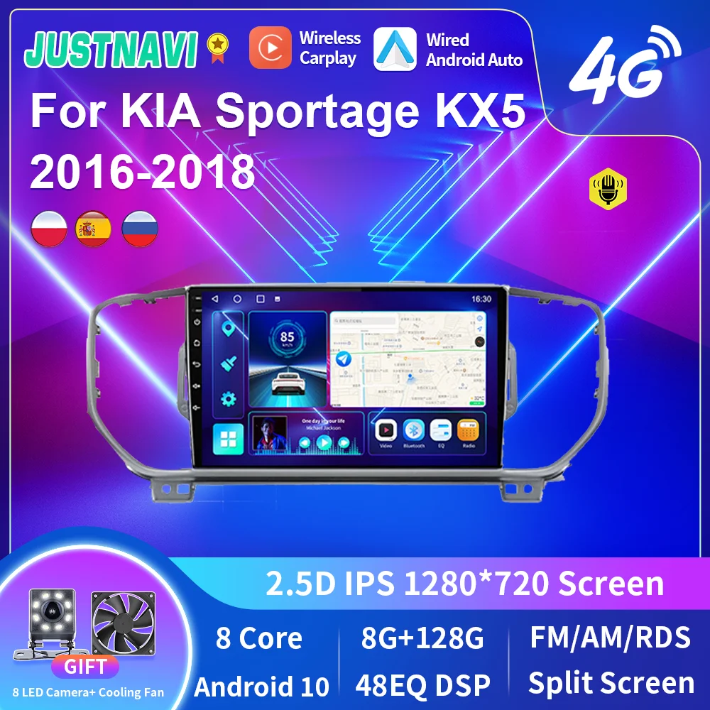 

Автомобильная магнитола JUSTNAVI Android 10,0 для KIA Sportage KX5 2016-2018 с GPS-навигацией, мультимедийным видеоплеером, 2din, 2DIN, DVD