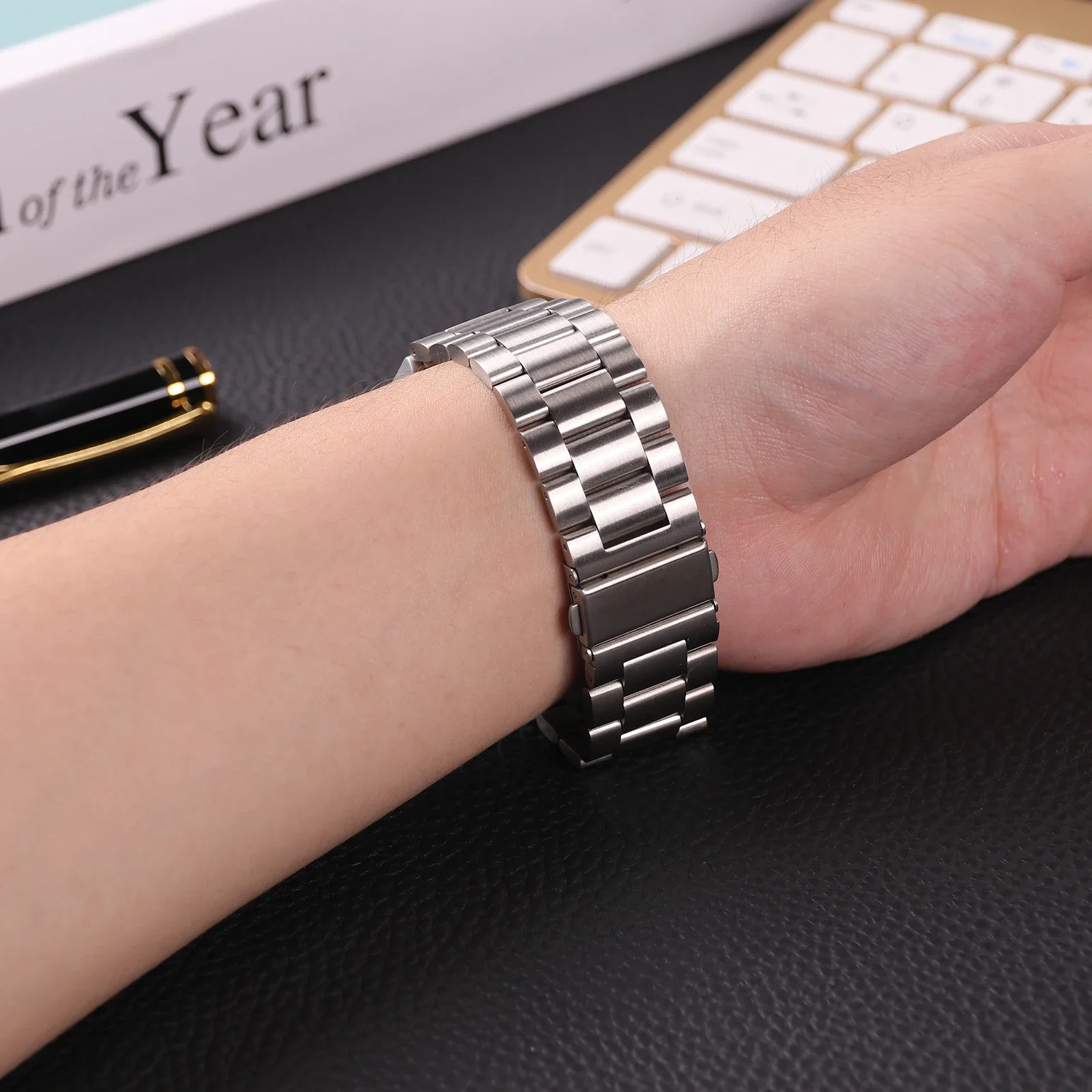 22mm Stainless Steel Watch Strap - Premium Metal Bracelet and Correa Belt