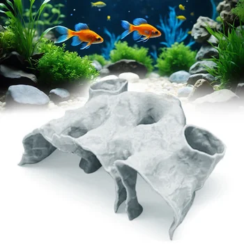 Gravel Tunnel Cave for Aquarium Decor Natural Curve Design Fish Hideout with Smooth Surface for Tropical Fish Tank Ornament 1