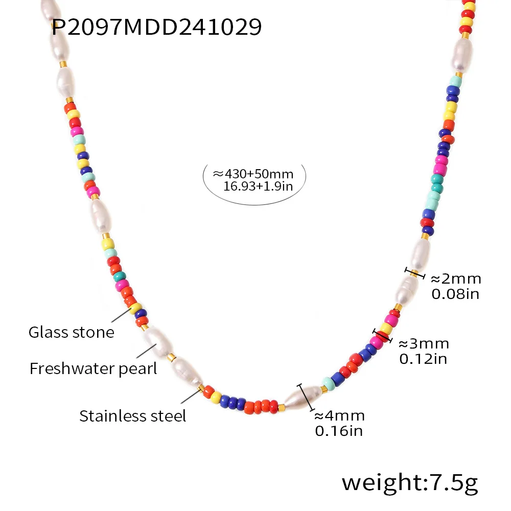 316 Edelstahl Anhänger Zirkon Halskette Frauen Mode Bunte Naturstein Perlen Kette Damen Luxus Schmuck Zubehör – Detail 16