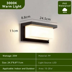 Waterproof Outdoor LED Wall Light for Pathways, Porches, and Gardens (Warm white B)