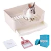 Extra Large Rabbit Litter Box Bunny Toilet with Drawer 50 Pet Toilet Film 25 Toilet Training Pad Cleaning Set Small Pet Box Pan 1