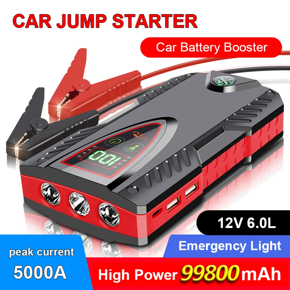 5000A 12V 6.0L 99800mah Car Portable Jump Starter Voor Auto Batter