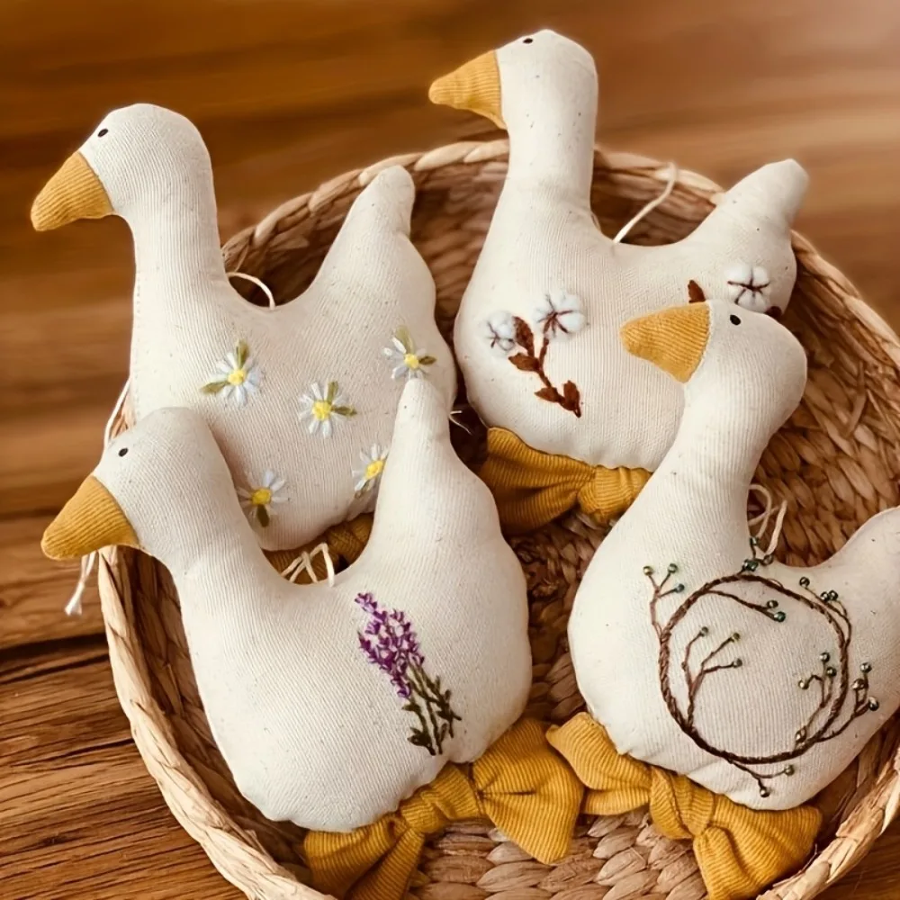 2Pcs 귀여운 활 모양 오리 인형 바느질 템플릿 세트 DIY 패치워크 플러시 장난감 만들기 수제 공예품을 위한 아크릴 거위 스텐실 자