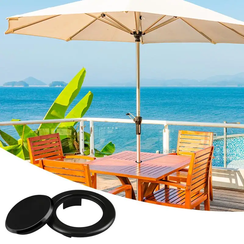 Patio Table Umbrella Hole Circle Plug Umbrella Hole Ring Cap Set Durable Outdoor Patio Garden Beach Table Plug Set