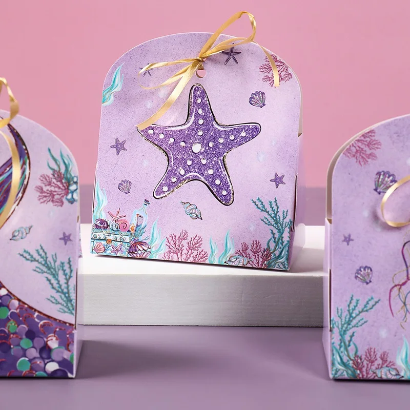 Description Picture 5 of itemMermaid Candy Box Under The Sea Theme Little Mermaid Tail Birthday Party Decoration Kids Favors Gift Girl Baby Shower Supplies