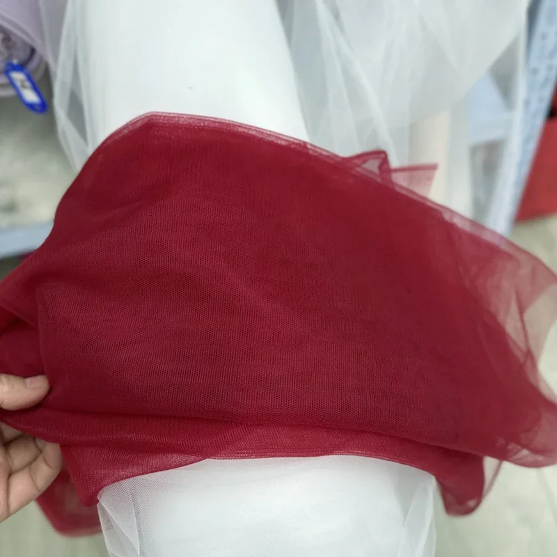 Elegant Red Wine Hanging Mesh Fabric for DIY Wedding and Festival Decor