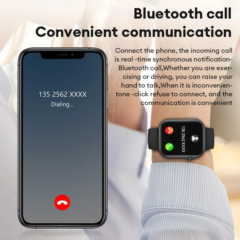 Foomlite Smart Watch Men Sport Fitness Watches Bluetooth calling Message alerts  Waterproof Health monitoring  For Android IOS 2