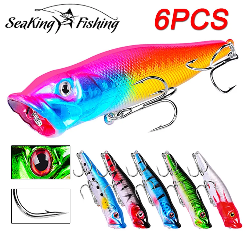 

6 PCS fishing lure hard baits with fishhooks 12.5g sea fishing tools perch VIB Bionic bait Fishing Accessories 6 colors