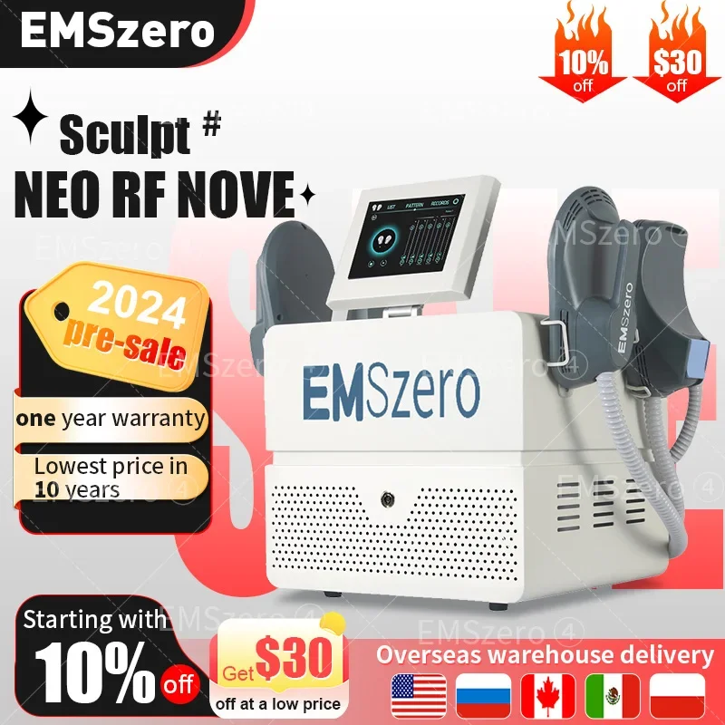 Emszero Nova EMS  6500W 200Hz Neo Hi-emt Muscle Sculpt Machine With 4 Handles And Pelvic Stimulation Pad Optional shockproof pu leather phone case for huawei nova 10 4g magnetic closure card holder anti drop phone cover with stand red