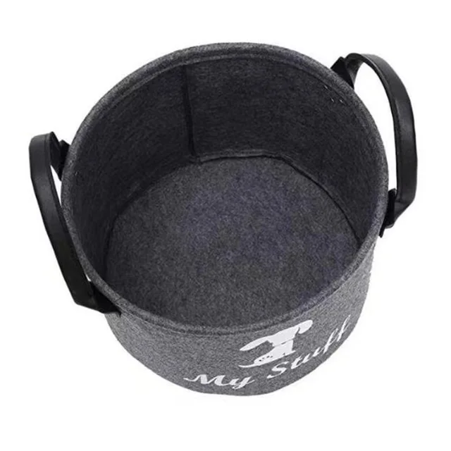 Felt Pet Toy Box Pet Toy Storage Basket Dog Toy Box Special Storage Basket for Organizing Pet Supplies Blanket Pet Storage Box 6