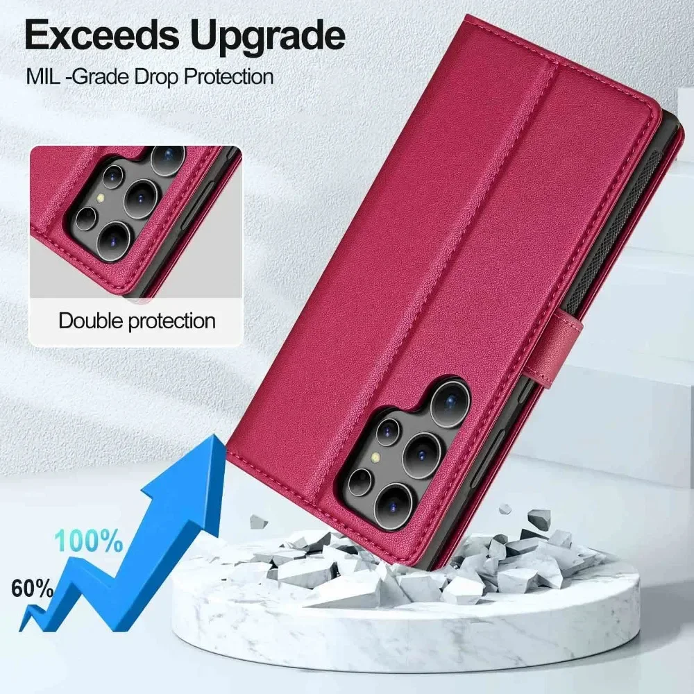 Abnehmbare Brieftaschenhülle für Samsung Galaxy S26 S25 Ultra S24 FE S21 S20 S23 S22 Plus A57 A37 A55 A35 A16 A15 Kartenhalter-Cover – Detail 2