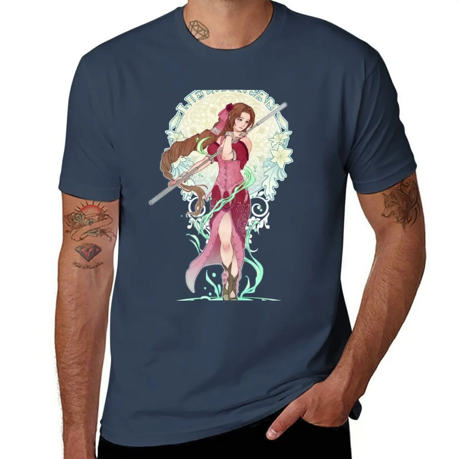 

New Aerith T-Shirt vintage t shirt Tee shirt mens plain t shirts