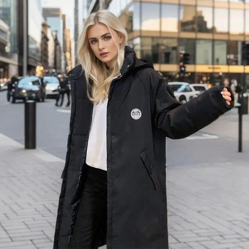 

Women's Winter Long Over-the-knee Hooded Cotton Coat Padded Warm Down Coat