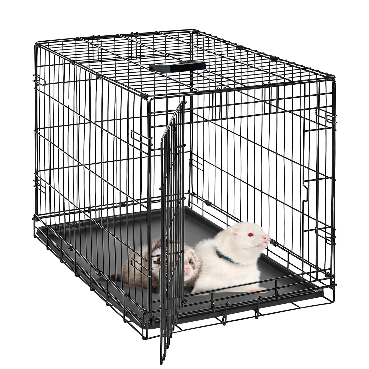 Foldable Metal Grid Mesh Pet Cage Portable Small Animals