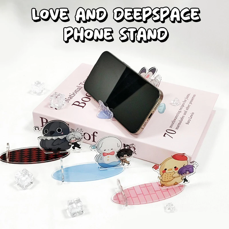Q 버전 사랑과 Deepspace 전화 스탠드 아크릴의 완벽한 세트 절묘한 높은 아름다움 귀여운 두꺼운 데스크탑 장식 소녀 선물