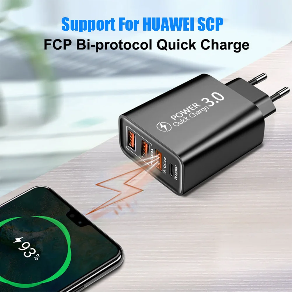 3USB travel charger CPD charging head Charging Adapter Cable Kit Charging Cable Adapter Charger Power Adapter Magnetic Charging Adapter European American standard mobile phone multi port charging head Suitable for USB